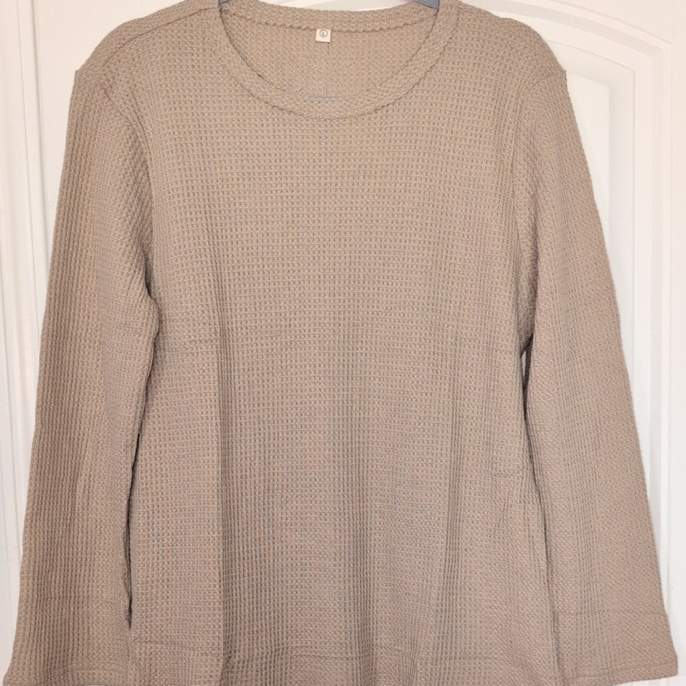 Unk Women's Taupe Crew Neck Sweater